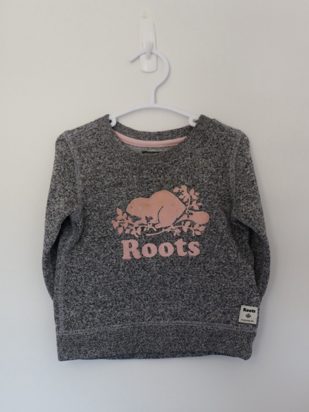 Roots Sweatshirt with Pink Logo 12-18M